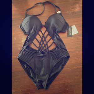 Sexy Black Kenneth Cole One-Piece Swimsuit